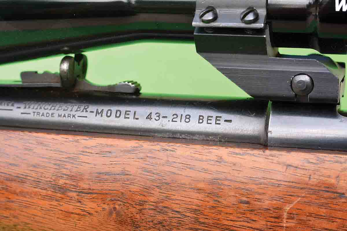 Brian used a Winchester Model 43 chambered in .218 Bee to develop “Pet Loads” data.